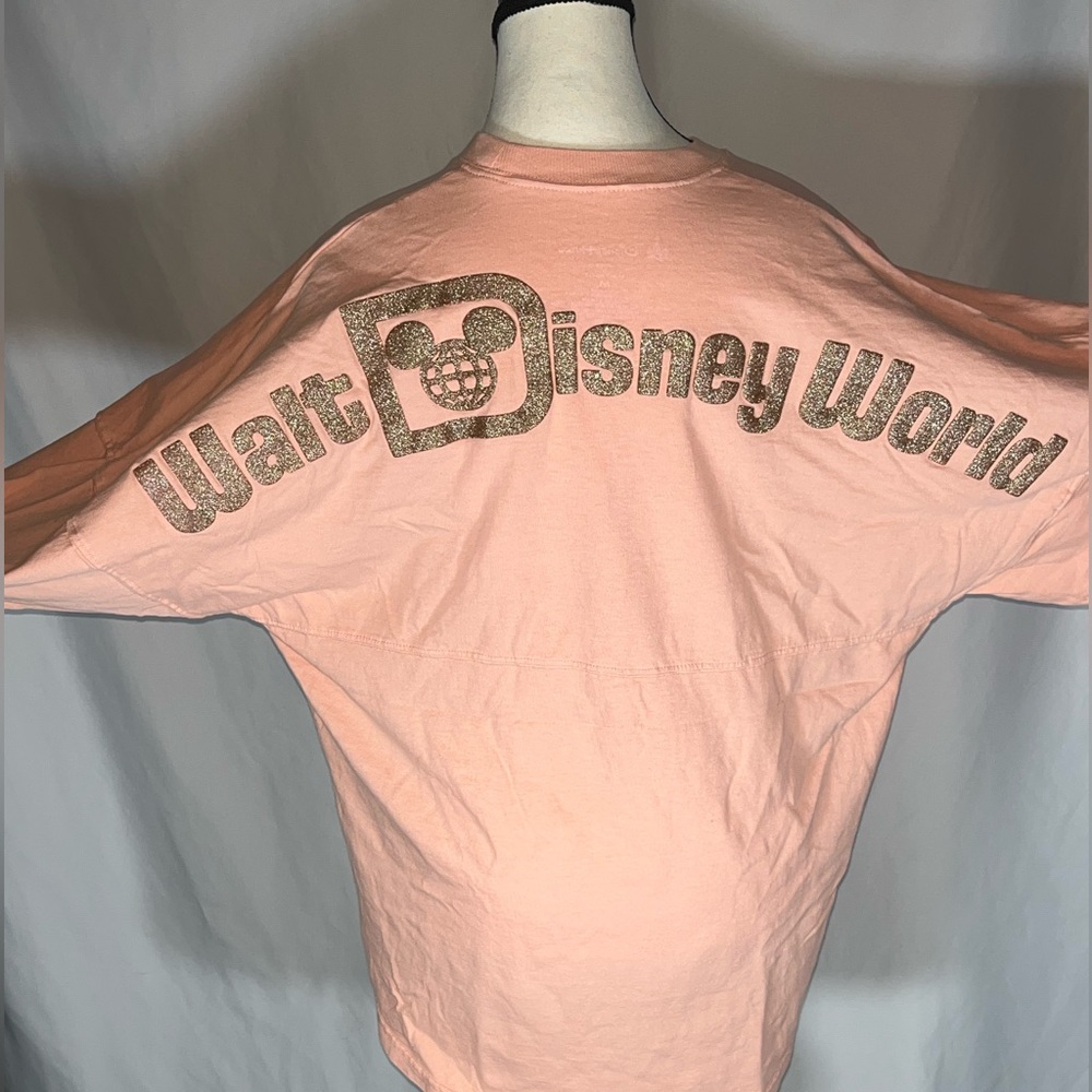 Walt Disney World Spirit Jersey  Peach w/ Gold Glitter Long Sleeve